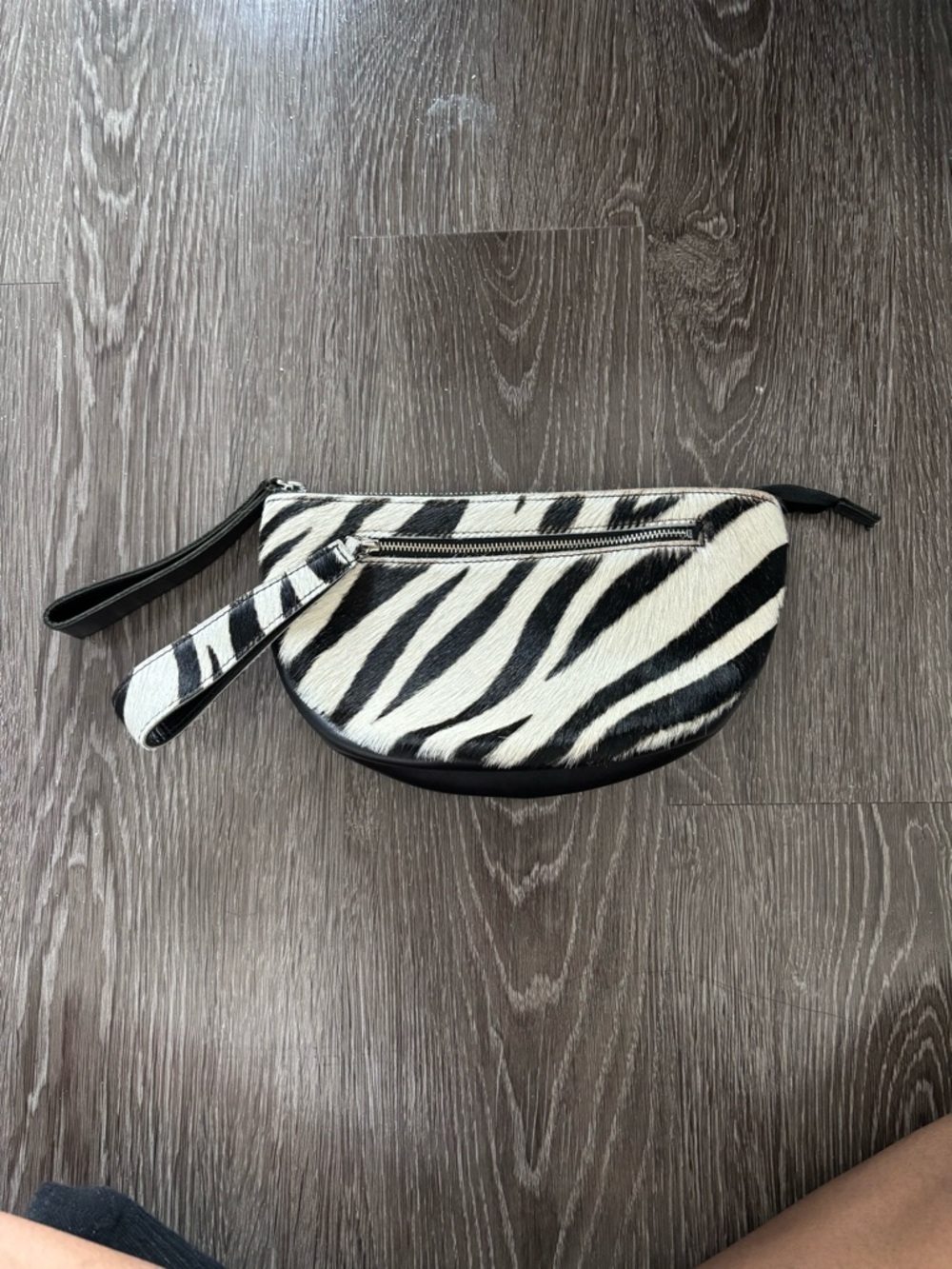 Junya Watanabe Zebra-Print Wristlet Clutch - Black & White